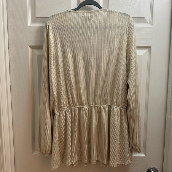 🫧 NWT Lane Bryant Shimmering Shiny Blouse Size 18/20 Color Ivory - Picture 7 of 7